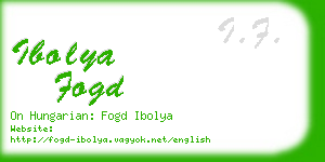 ibolya fogd business card